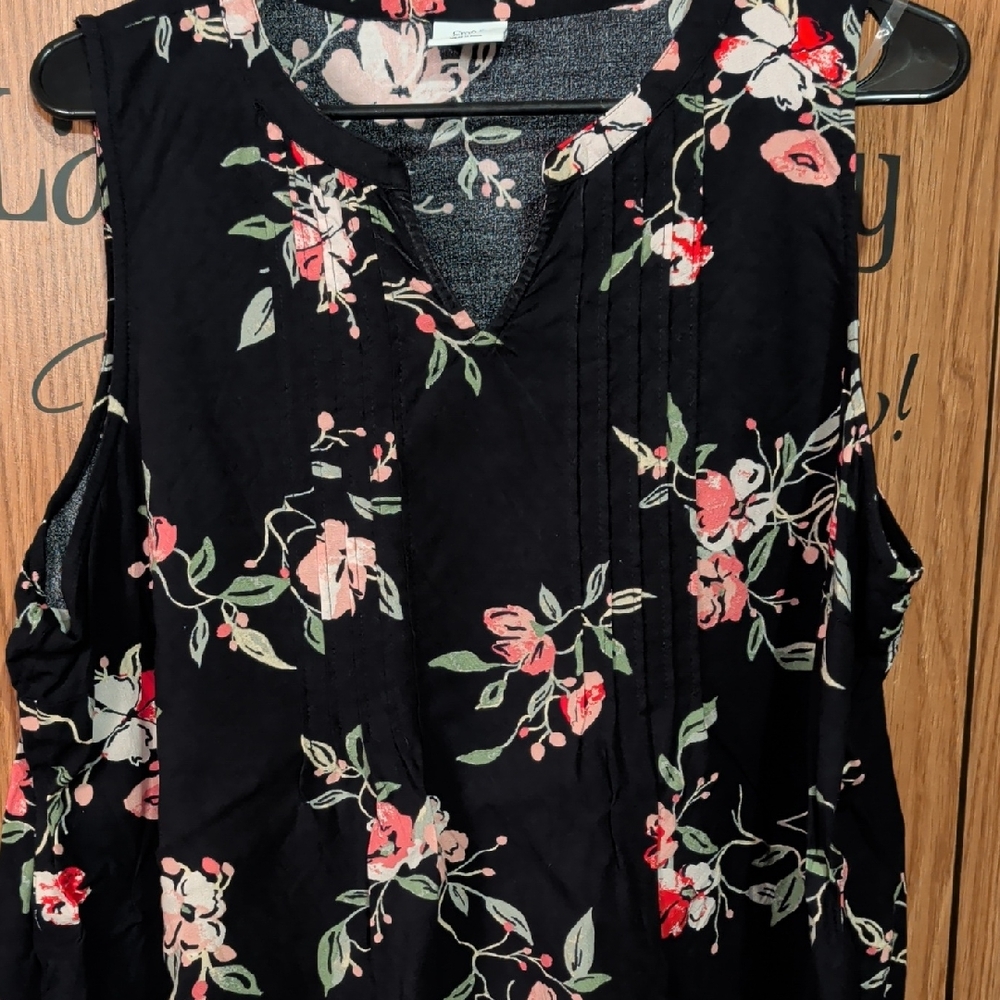 Croft & Barrow Black Floral Blouse